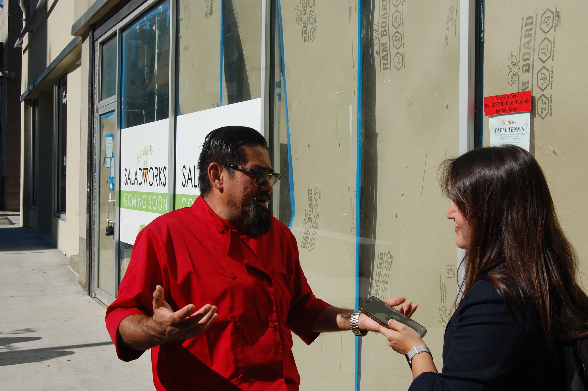 Maria Villarroel conducting an interview